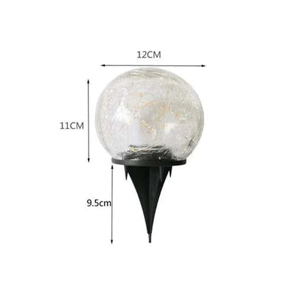 Outdoor Solar Stake Light Decorative Textured Glass Globe Orb Lamp for Garden Patio Pathway Yard Decoration Dusk to Dawn Sensor Weatherproof
