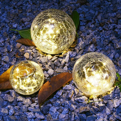 Solar-Powered Textured Globe Stake Light 6 Inch Waterproof LED Pathway Garden Yard Decoration Automatic Dusk Dawn Sensor Ambient Glow Landsc