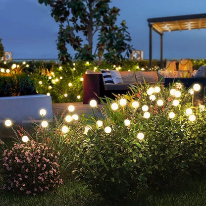 Swaying LED Garden Stakes Solar Powered Outdoor Pathway Lights Warm White Waterproof Decorative Lawn Accent Lighting for Yard Patio Walkway
