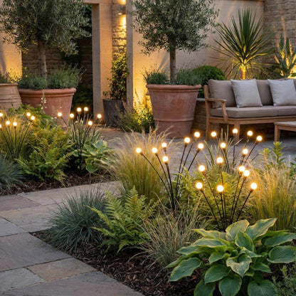 Swaying LED Garden Stakes Solar Powered Outdoor Pathway Lights Warm White Waterproof Decorative Lawn Accent Lighting for Yard Patio Walkway