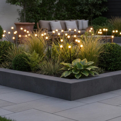 Swaying LED Garden Stakes Solar Powered Outdoor Pathway Lights Warm White Waterproof Decorative Lawn Accent Lighting for Yard Patio Walkway