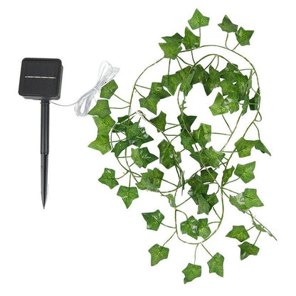 Outdoor Solar-Powered LED Foliage String Lights for Patio Garden Fence Pergola Tree Wrap Waterproof Dusk-to-Dawn Auto On Off Decoration