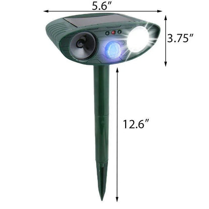 Motion-Activated Animal Deterrent with Solar Charging – Ultrasonic Pest Control for Yard & Garden Protection (4-Pack)