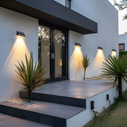 Solar LED Outdoor Sconce Black Waterproof Up Down Wall Light for Patio Garden Entrance Facade