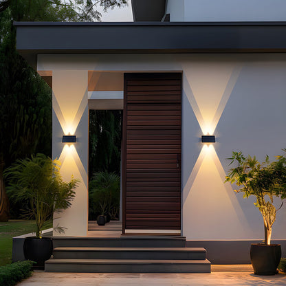 Solar LED Outdoor Sconce Black Waterproof Up Down Wall Light for Patio Garden Entrance Facade