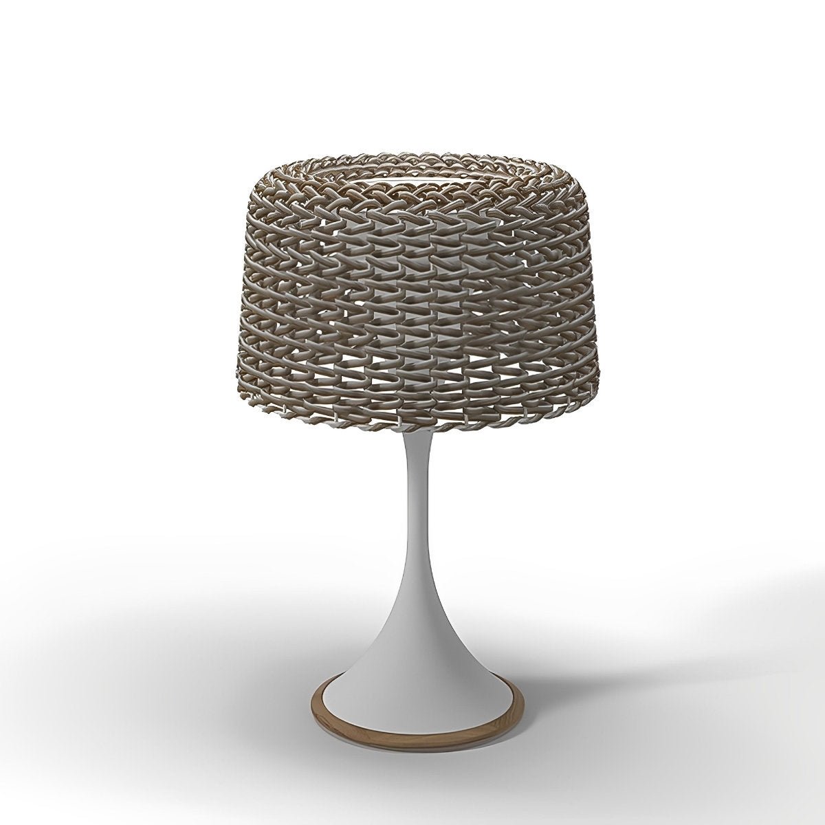 Woven Standing Patio Light 69 in Tall Weatherproof Warm White LED Solar or Plug-in Outdoor Garden Torch for Deck Poolside Terrace