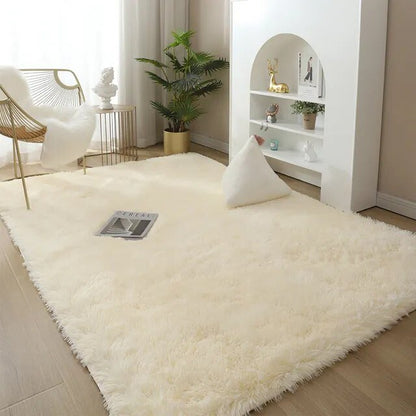 Plush Shag Area Rug for Living Room & Bedroom - Soft Non-Slip Floor Mat Polyester Carpet Runner for Home Decor