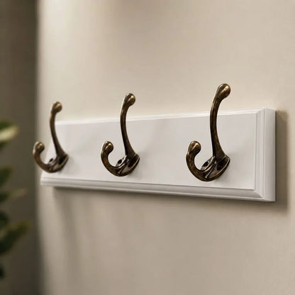 Entryway Hook Rack Wall-Mounted Solid Wood Organizer for Jackets Scarves Bags Natural Grain Finish 3 4 5 Hook Options Apartment Mudroom