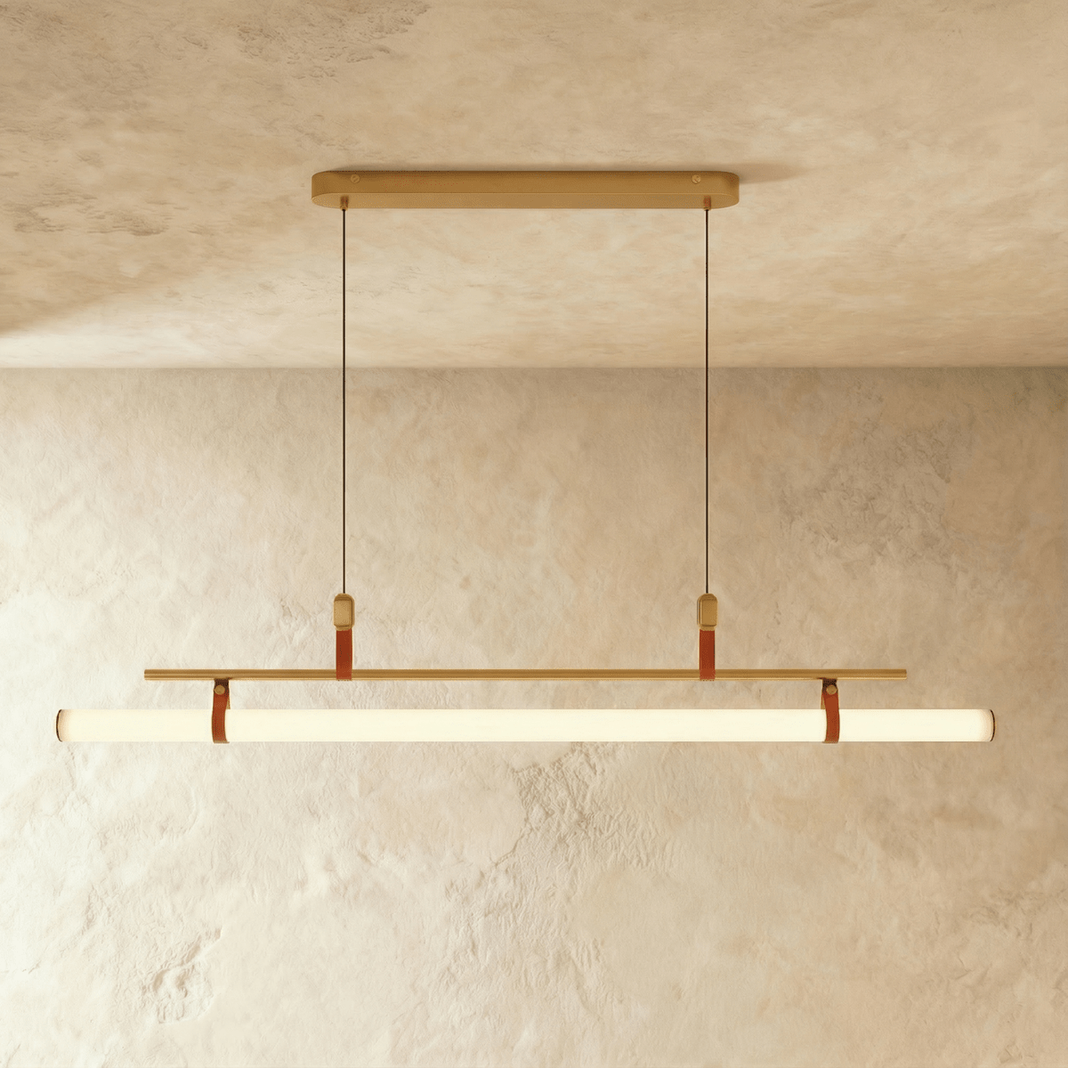 Sleek Metal LED Bar Light Fixture Adjustable Drop Length for Countertop Workspace Dining Table Task Lighting 3000K 6000K Black Gold