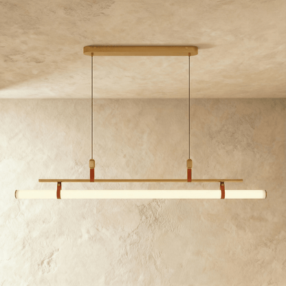 Sleek Metal LED Bar Light Fixture Adjustable Drop Length for Countertop Workspace Dining Table Task Lighting 3000K 6000K Black Gold