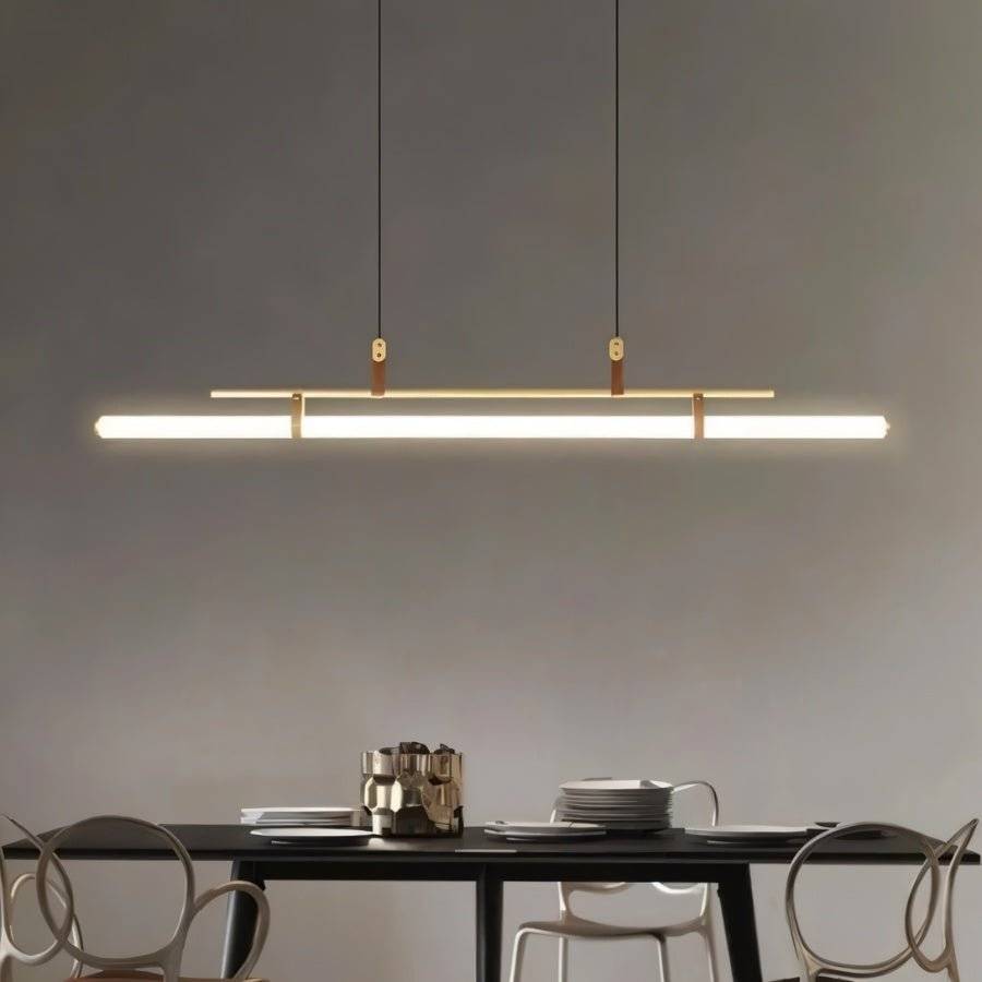 Sleek Metal LED Bar Light Fixture Adjustable Drop Length for Countertop Workspace Dining Table Task Lighting 3000K 6000K Black Gold