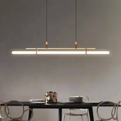 Sleek Metal LED Bar Light Fixture Adjustable Drop Length for Countertop Workspace Dining Table Task Lighting 3000K 6000K Black Gold