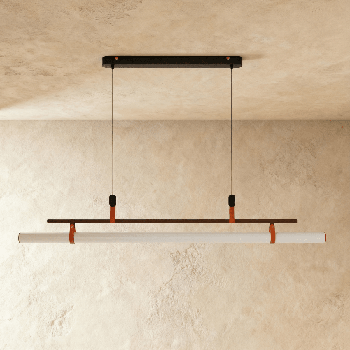 Sleek Metal LED Bar Light Fixture Adjustable Drop Length for Countertop Workspace Dining Table Task Lighting 3000K 6000K Black Gold