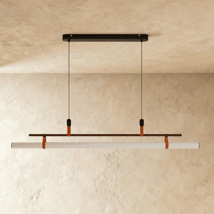 Sleek Metal LED Bar Light Fixture Adjustable Drop Length for Countertop Workspace Dining Table Task Lighting 3000K 6000K Black Gold