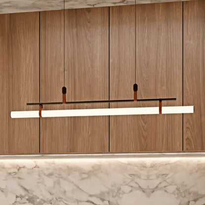 Sleek Metal LED Bar Light Fixture Adjustable Drop Length for Countertop Workspace Dining Table Task Lighting 3000K 6000K Black Gold