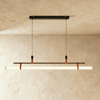 Sleek Metal LED Bar Light Fixture Adjustable Drop Length for Countertop Workspace Dining Table Task Lighting 3000K 6000K Black Gold