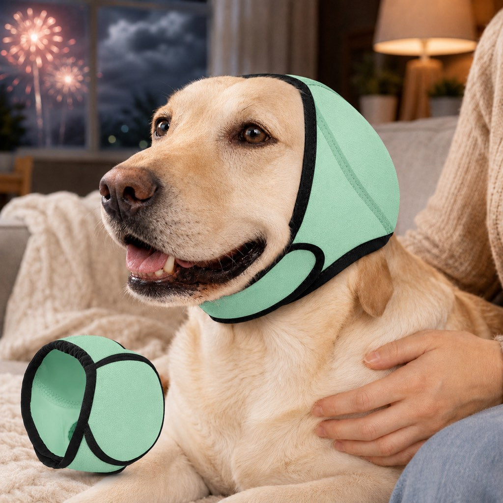 Ortekor Dog Ear Cover for Swimming, Bath Time & Loud Noise Comfort - Soft Calming Ear Muff to Help Keep Water & Debris Out