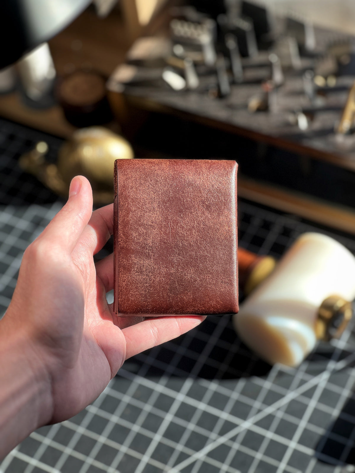 Bifold Leather Wallet with Integrated Pen Holder for Cards & Cash Storage