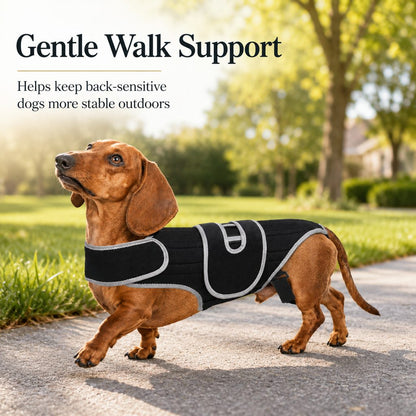 Ortekor SpineGuard Dog Back Support Vest for Dachshunds & Corgis - Adjustable Spinal Support Brace for Senior Dogs, Recovery Days & Gentle Walks