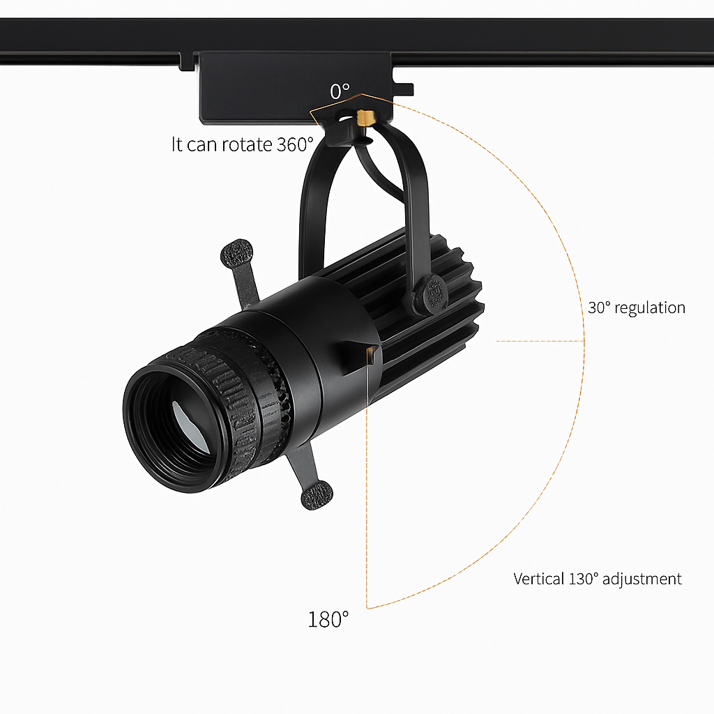 Dimmable LED Track Spotlight with Adjustable Beam Angle for Kitchen, Dining Room & Retail Display