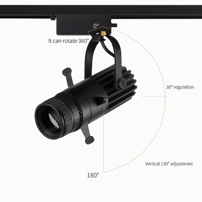 Dimmable LED Track Spotlight with Adjustable Beam Angle for Kitchen, Dining Room & Retail Display