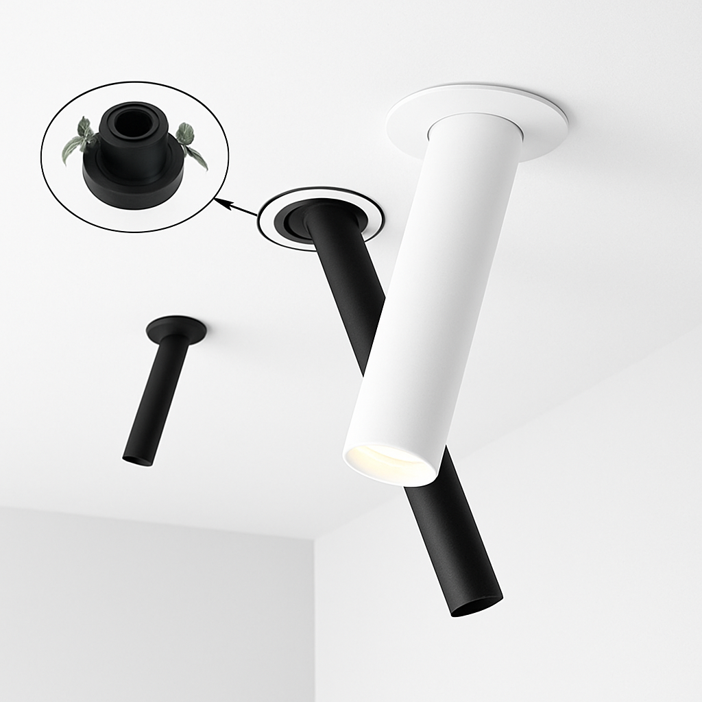 Adjustable Tube LED Ceiling Spotlight Modern Surface Mount Directional Accent Light for Kitchen Living Room