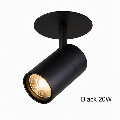 Directional Recessed LED Tube Ceiling Light Spotlight for Kitchen Living Room Bedroom Modern Black White Downlight Fixture 7W 10W 20W 30W