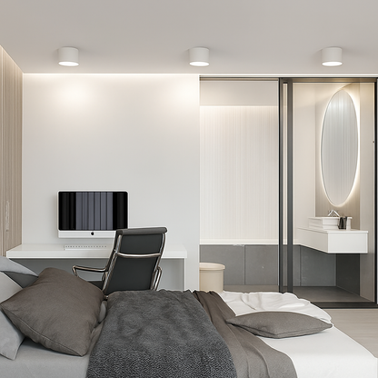 Surface Mount LED Spotlight Round Minimalist Ceiling Light for Hallway Entryway Kitchen Bedroom Bathroom Compact Flush Fixture