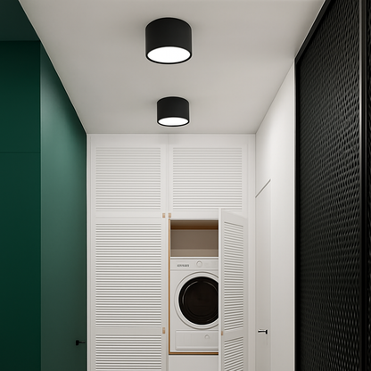 Surface Mount LED Spotlight Round Minimalist Ceiling Light for Hallway Entryway Kitchen Bedroom Bathroom Compact Flush Fixture