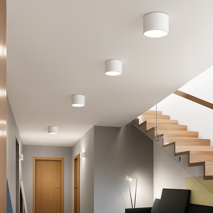 Surface Mount LED Spotlight Round Minimalist Ceiling Light for Hallway Entryway Kitchen Bedroom Bathroom Compact Flush Fixture