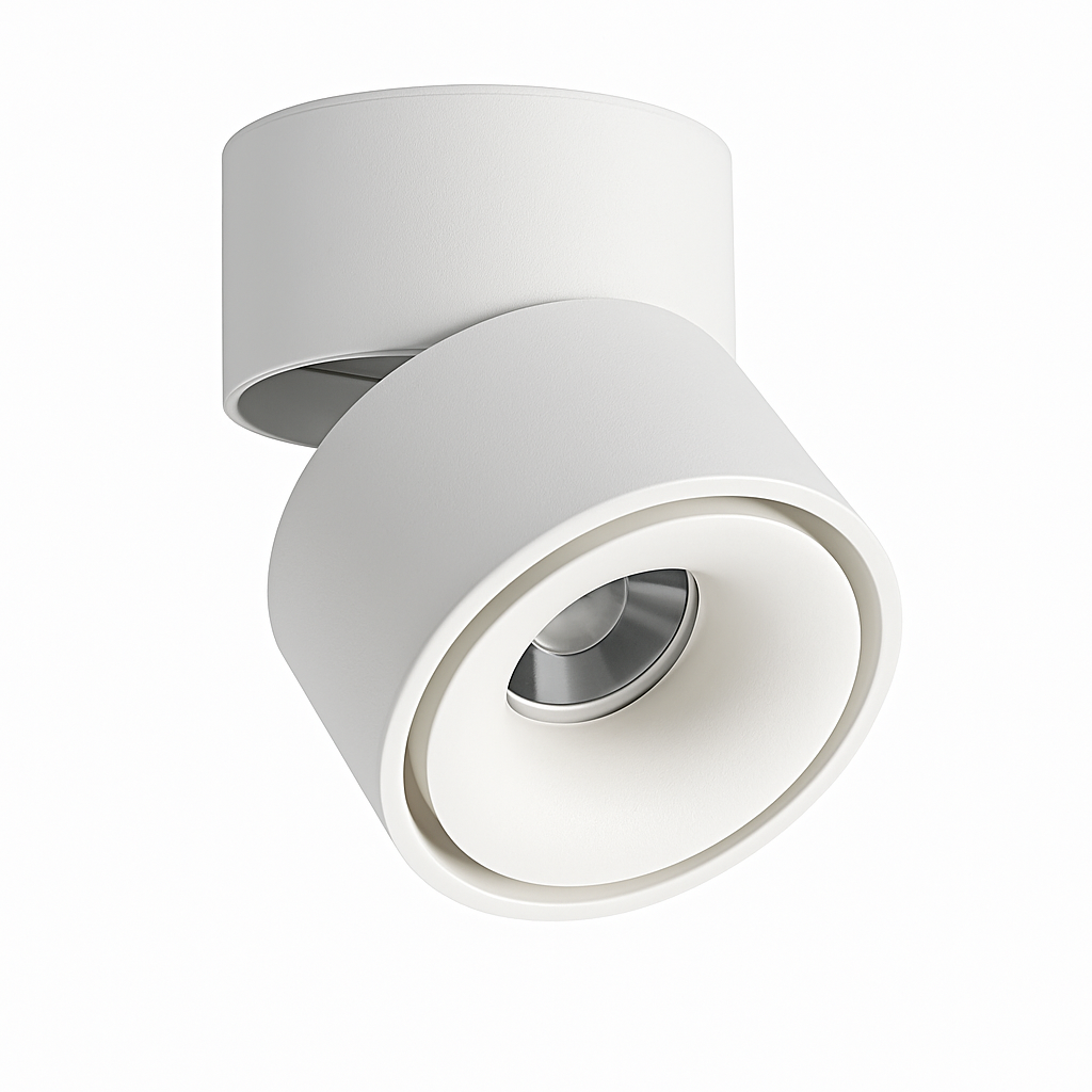 Adjustable LED Ceiling Spot Light Round Surface Mount Fixture – Dimmable, Frosted Finish, Multi-Room Use