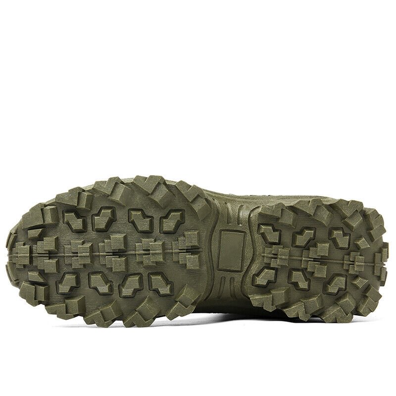 Men's All-Season Tactical Work Boots Waterproof Suede Ankle Support Non-Slip Hiking Boots for Outdoor Work Camping Hunting