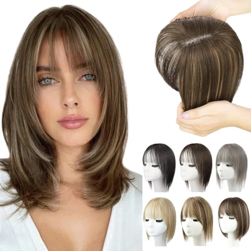 Clip-In Bangs Hairpiece with Side Swept Layers – Instant Fringe Look for Any Occasion | Natural Texture Heat Stylable