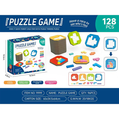 Shape-Matching Brain Teaser Set with 108 Pieces and 20 Pattern Cards for Kids Age 4+ and Adults