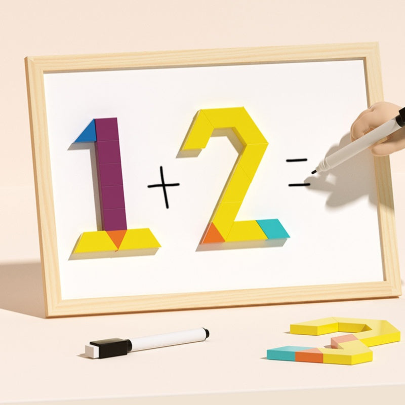 Wooden Magnetic Pattern Puzzle Game for Kids – 180 or 220 Colorful Shape Tiles with Design Cards – STEM Learning Toy for Creativity & Logic