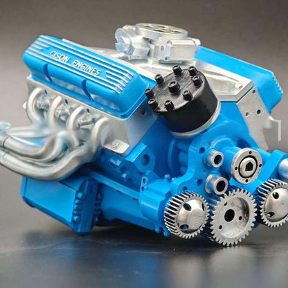 Gasoline-Powered V8 Engine Model Kit | Fully Functional Mini Motor with CDI Ignition & Precision CNC Machined Metal Parts for RC Projects