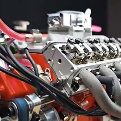 Gasoline-Powered V8 Engine Model Kit | Fully Functional Mini Motor with CDI Ignition & Precision CNC Machined Metal Parts for RC Projects