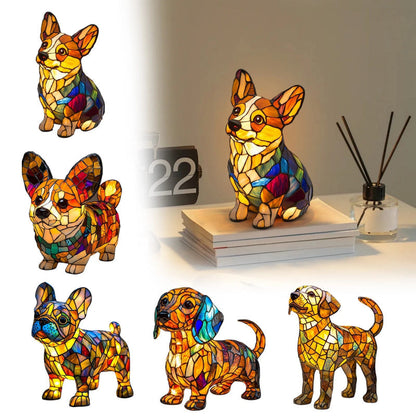 Puppy Art | LED Desk Lamp with Glare-Free Lighting & Unique Resin Design for Cozy Ambiance
