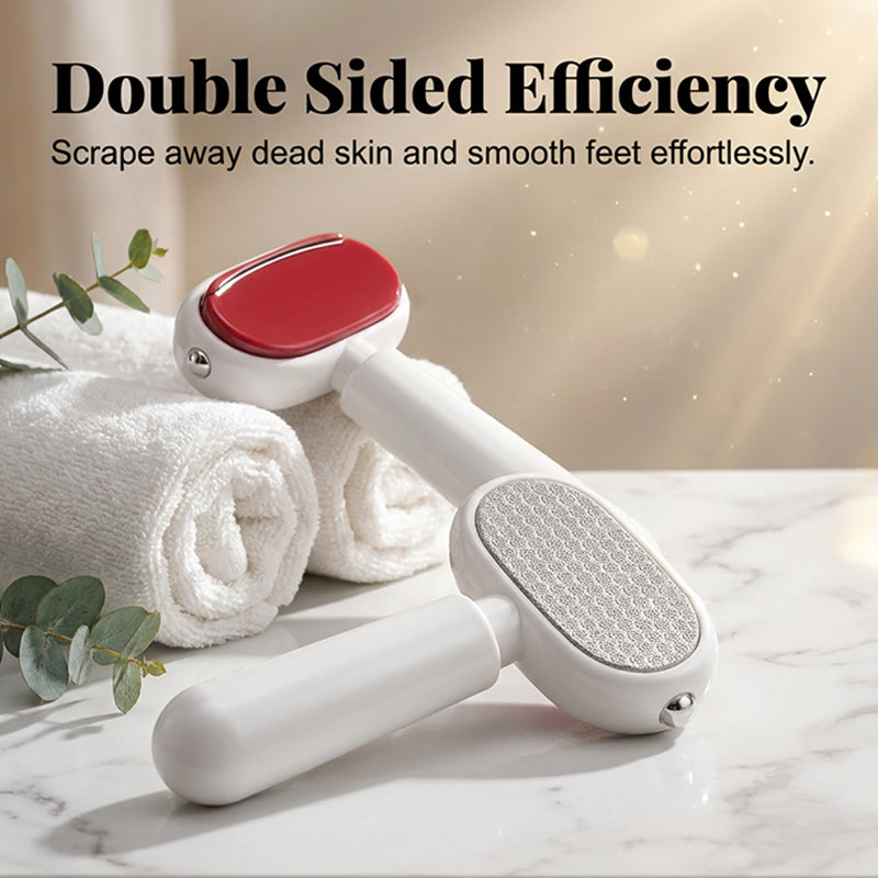 Dual-Sided Foot Callus Remover with Stainless Steel Blade for Cracked Heels, Dead Skin & Rough Feet – Ergonomic Handle Pedicure Tool
