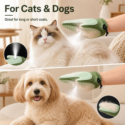 Ortekor Spray Pet Grooming Glove for Cats & Dogs - No-Bath Deshedding, Gentle Massage & Sofa Hair Cleanup