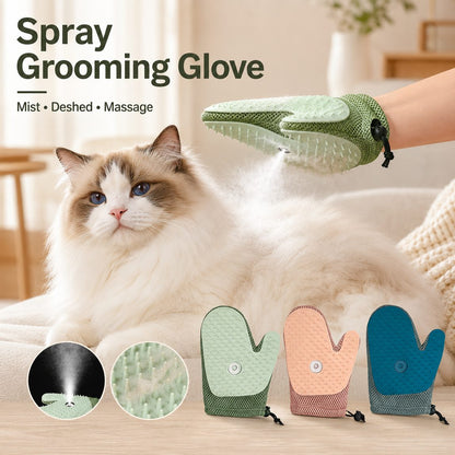 Ortekor Spray Pet Grooming Glove for Cats & Dogs - No-Bath Deshedding, Gentle Massage & Sofa Hair Cleanup