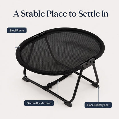 Ortekor Foldable Elevated Pet Cot for Cats & Small Dogs – Breathable Raised Bed for Home, Travel & Off-Floor Comfort