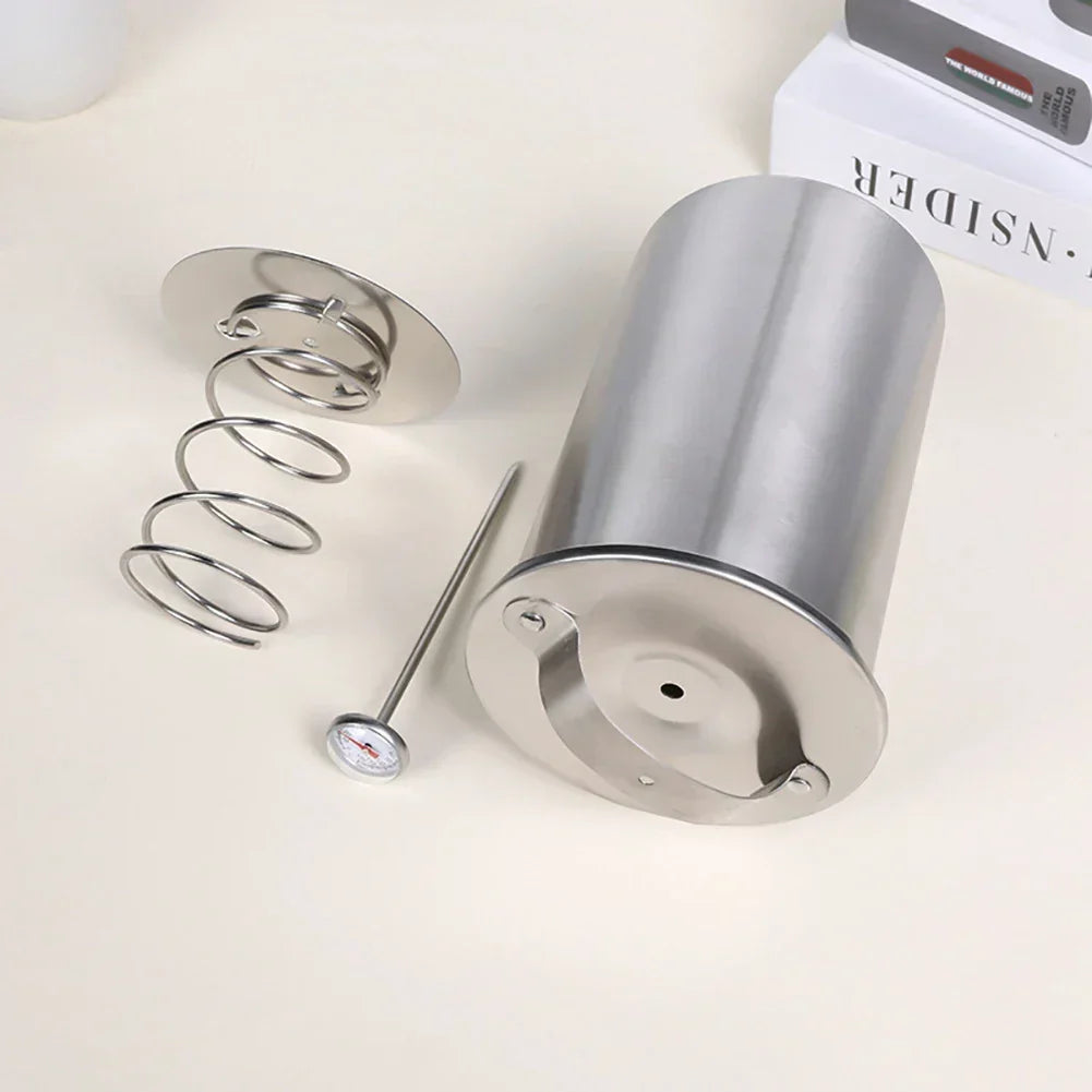 Meat Press Mold and Cooker with Kitchen Thermometer in Stainless Steel