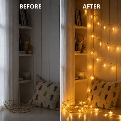 Battery Powered String Lights for Kids Room Warm White Glow Decorative LED Strand Light Bedroom Playroom Nursery Wall Decor