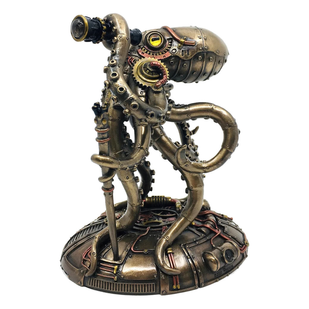 Kraken™ - Retro-Futuristic Steampunk Octopus Explorer Statue
