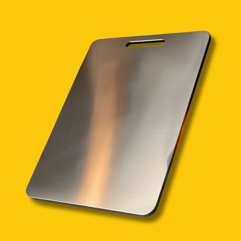 Stainless Steel Cutting Board Non-Porous Antibacterial Kitchen Prep Surface Knife-Safe Food Grade Metal Chopping Block for Home Cooking