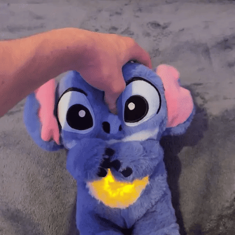 Breathing Stitch Plush Toy with Luminous Belly & Soothing Lullaby | Comforting Companion for All Ages