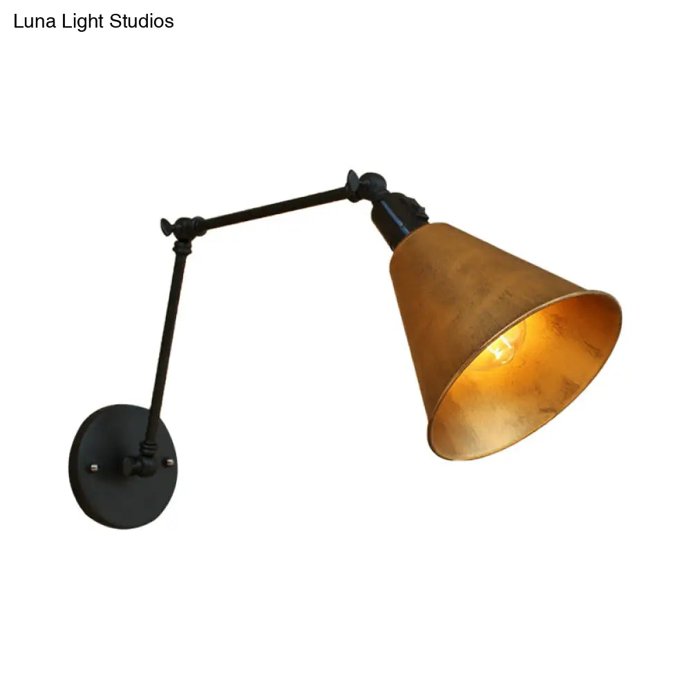 Swing Arm Wall Light Fixture Industrial Metal Sconce Adjustable for Living Room Bedroom Bedside Reading