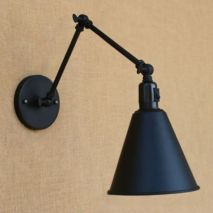 Swing Arm Wall Light Fixture Industrial Metal Sconce Adjustable for Living Room Bedroom Bedside Reading