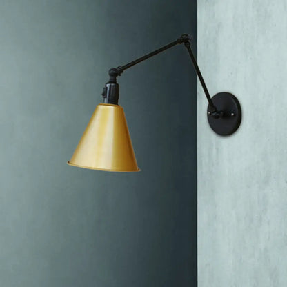 Swing Arm Wall Light Fixture Industrial Metal Sconce Adjustable for Living Room Bedroom Bedside Reading
